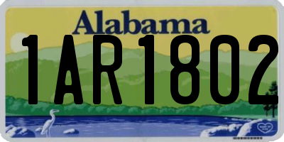 AL license plate 1AR1802