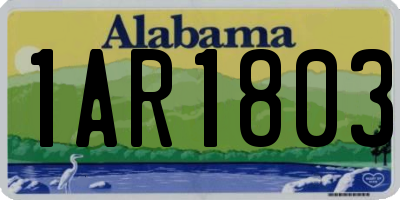 AL license plate 1AR1803