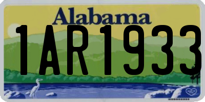 AL license plate 1AR1933