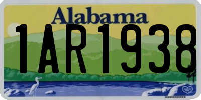 AL license plate 1AR1938