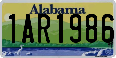 AL license plate 1AR1986