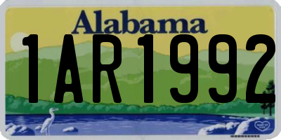 AL license plate 1AR1992