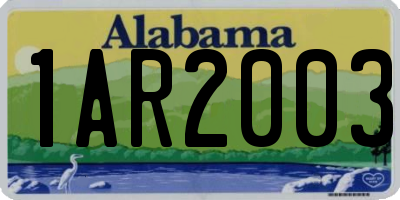 AL license plate 1AR2003
