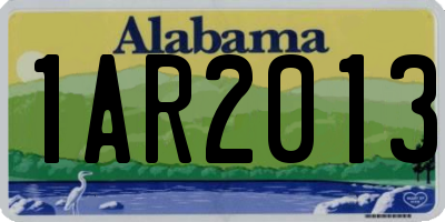 AL license plate 1AR2013