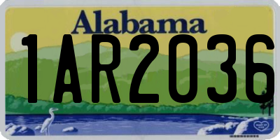 AL license plate 1AR2036
