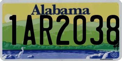 AL license plate 1AR2038