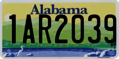 AL license plate 1AR2039