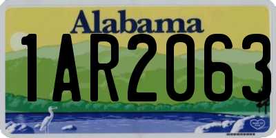 AL license plate 1AR2063
