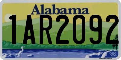AL license plate 1AR2092