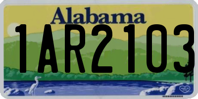 AL license plate 1AR2103