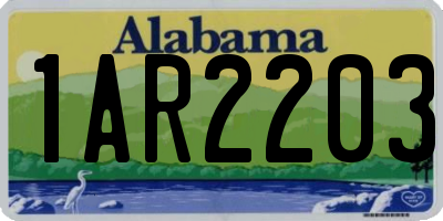 AL license plate 1AR2203
