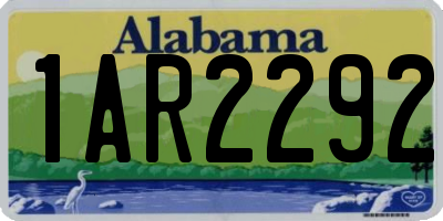 AL license plate 1AR2292