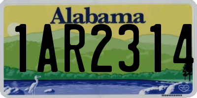 AL license plate 1AR2314