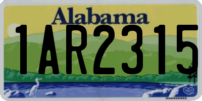 AL license plate 1AR2315