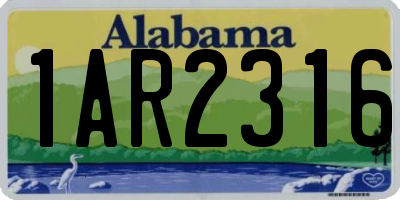 AL license plate 1AR2316