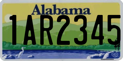 AL license plate 1AR2345