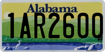AL license plate 1AR2600