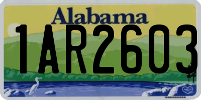 AL license plate 1AR2603