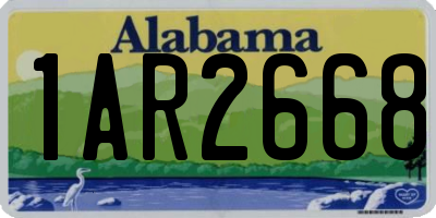 AL license plate 1AR2668