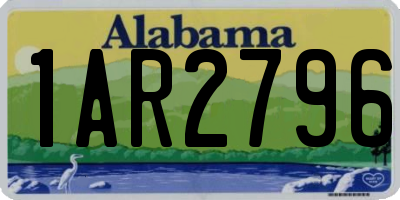 AL license plate 1AR2796