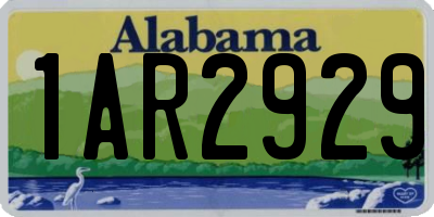 AL license plate 1AR2929
