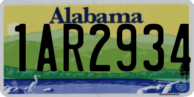 AL license plate 1AR2934