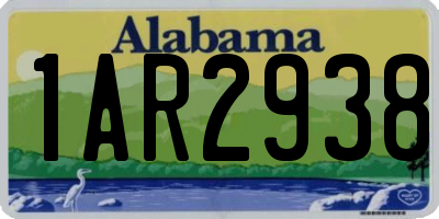 AL license plate 1AR2938