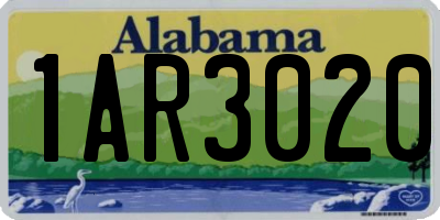AL license plate 1AR3020