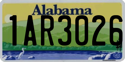 AL license plate 1AR3026
