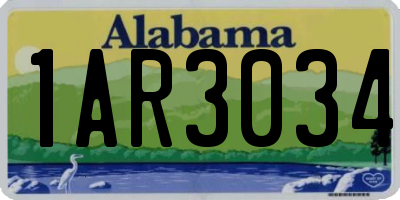 AL license plate 1AR3034