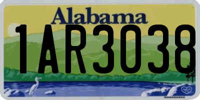 AL license plate 1AR3038
