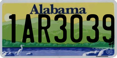 AL license plate 1AR3039