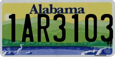 AL license plate 1AR3103