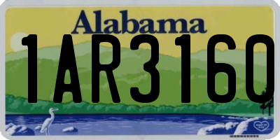 AL license plate 1AR3160