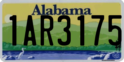 AL license plate 1AR3175