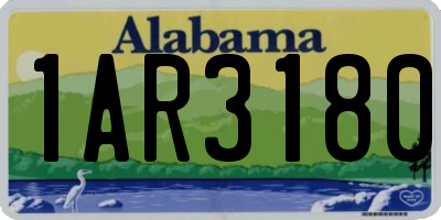 AL license plate 1AR3180