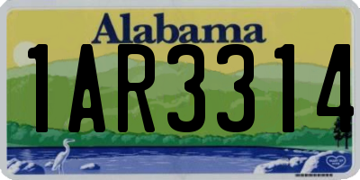 AL license plate 1AR3314