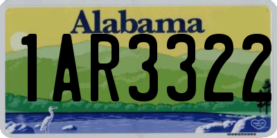 AL license plate 1AR3322