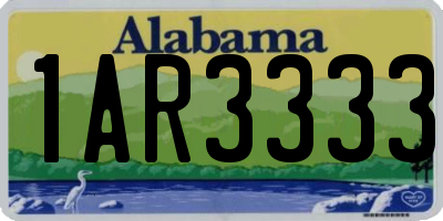 AL license plate 1AR3333