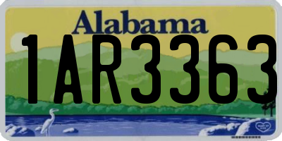 AL license plate 1AR3363