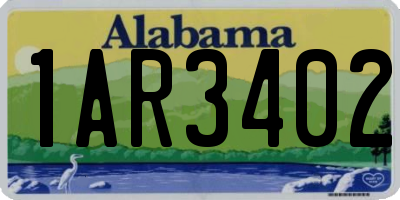 AL license plate 1AR3402