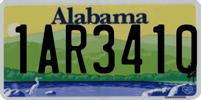 AL license plate 1AR3410