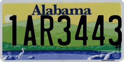 AL license plate 1AR3443