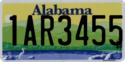 AL license plate 1AR3455