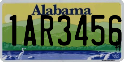 AL license plate 1AR3456