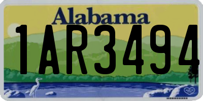 AL license plate 1AR3494