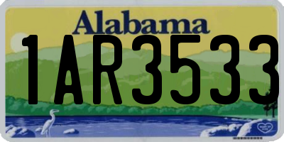 AL license plate 1AR3533
