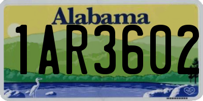 AL license plate 1AR3602