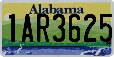 AL license plate 1AR3625