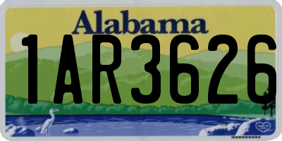AL license plate 1AR3626